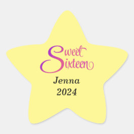 Zoete Zestien Naam- en Jaarsterstickers Ster Sticker