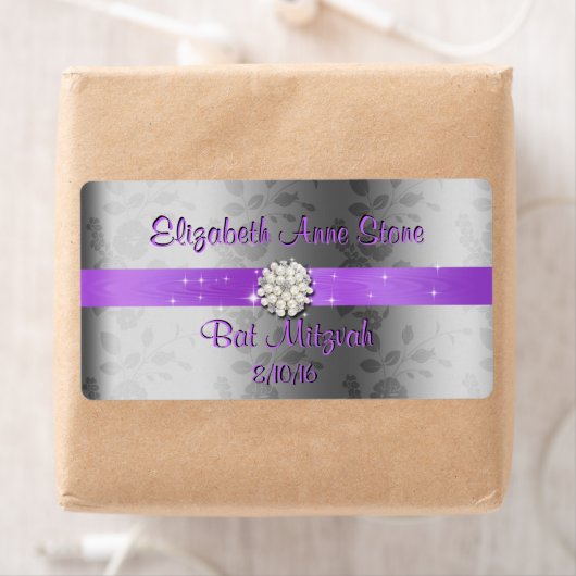 Zoete Zestien, Paars & Parels Waterfleslabels Etiket (Insitu)