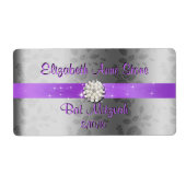 Zoete Zestien, Paars & Parels Waterfleslabels Etiket (Voorkant)