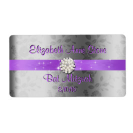 Zoete Zestien, Paars & Parels Waterfleslabels Etiket