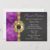 " zoete zestien " paars zwart 16 jaar kaart (Achterkant)