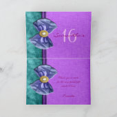 "zoete zestien" paarse turquoise 16 verjaardag bedankkaart (Binnen)