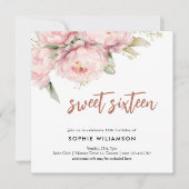 Zoete zestien pioenen verjaardag kaart (Voorkant)