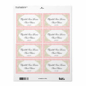 Zoete Zestien Roze en Gouden Etiketten van de Wate (Full Sheet)