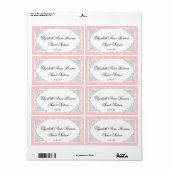 Zoete zestien roze en zilveren waterfleslabels etiket (Full Sheet)