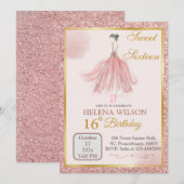 ZOETE ZESTIEN ROZE GLITTER BALLERINA VERJAARDAG KAART (Voorkant / Achterkant)