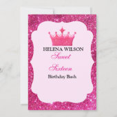 ZOETE ZESTIEN ROZE GLITTER MAKE-UP VERJAARDAG KAART (Achterkant)