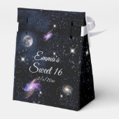 Zoete Zestien Sky Sterren Maan Ruimte Galaxy Bedankdoosjes (Achterkant)