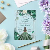 Zoete Zestien Smaragd Groen & Zilveren Verjaardag Acryl Uitnodigingen (Insitu (Huwelijk))