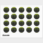 Zoete Zestien Sparkling Lichten Groen Ronde Sticker (Vel)