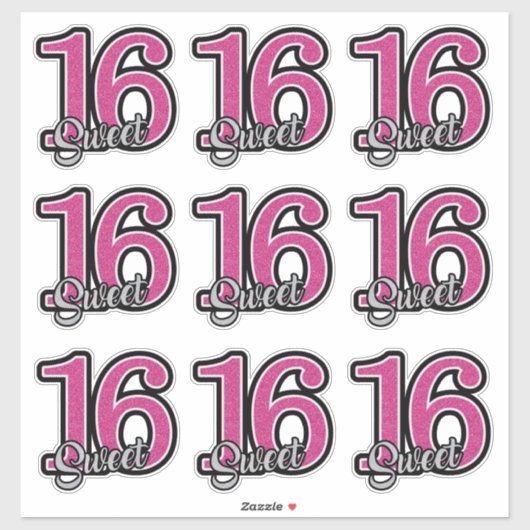 Zoete Zestien Stickers (Vel)