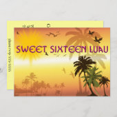 , zoete zestien, uitnodiging van Hawaiian Luau (Voorkant / Achterkant)