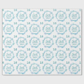 Zoete zestien veren kralen aqua witte waterverf cadeaupapier (Vlak)