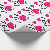 Zoete zestien verjaardag 16 HEARTS Eigen naam V3A Cadeaupapier (Hoek)