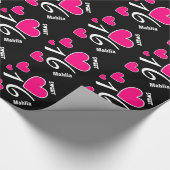 Zoete zestien verjaardag 16 HEARTS Eigen naam V3N1 Cadeaupapier (Hoek)