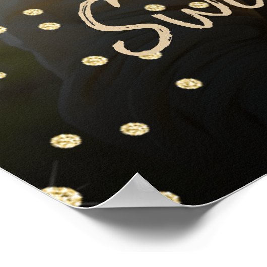 Zoete zestien verjaardag gouden diamanten welkom t poster (Hoek)