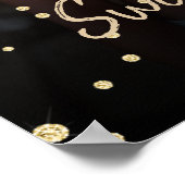 Zoete zestien verjaardag gouden glitter welkomstbo poster (Hoek)