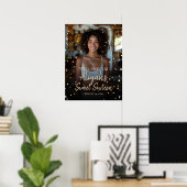 Zoete zestien verjaardag gouden glitter welkomstbo poster (Thuiskantoor)