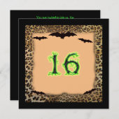 Zoete zestien verjaardag, Halloween, vleermuizen Kaart (Voorkant / Achterkant)