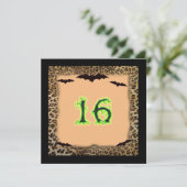 Zoete zestien verjaardag, Halloween, vleermuizen Kaart (Staand voorkant)