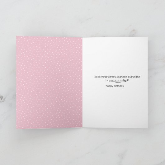 Zoete Zestien verjaardag tabby kat Kaart (Binnen)