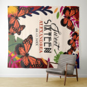 Zoete Zestien Vlinders Bloem Foto Achtergrond Wandkleed (In Situ (horizontaal))