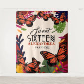 Zoete Zestien Vlinders Bloem Foto Achtergrond Wandkleed (Voorkant)