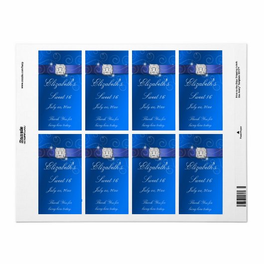 Zoete zestien waterfleslabel  etiket (Full Sheet)