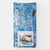 Zoete Zestien Winter Wonderland Sneeuwvlok Spandoek (Verticaal)