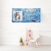 Zoete Zestien Winter Wonderland Sneeuwvlok Spandoek (Insitu)