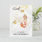 ** ZOETE ZESTIEN Zeemeermin Pearl Hart 16 Verjaard Kaart (Staand voorkant)