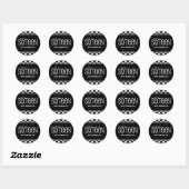 Zoete Zestien Zwart & Zilveren RSVP Envelope Seals Ronde Sticker (Vel)
