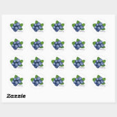 Zoete zomer bosbessen fruit ronde sticker (Vel)