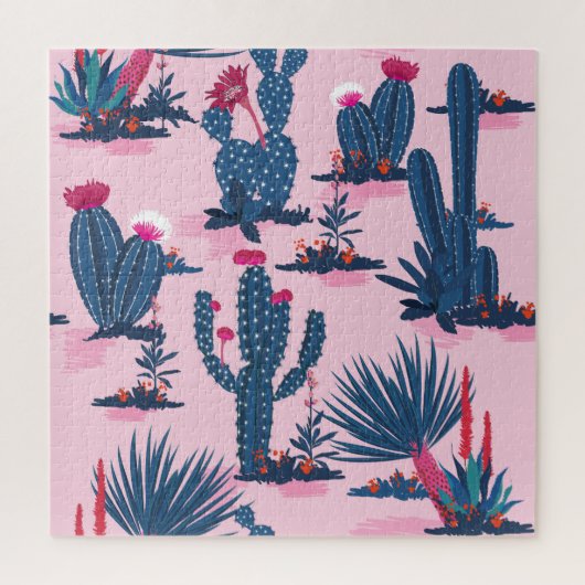 Zoete zomer cactus bloeipatroon legpuzzel (Verticaal)