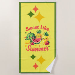 Zoete Zomer Cute Tropische Fruit Strandhanddoek Strandlaken