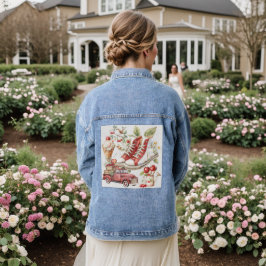 Zoete Zomer Kersen Denim Jas Jacket