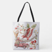 Zoete Zomer Kersen Denim Jas Tote Bag (Voorkant)