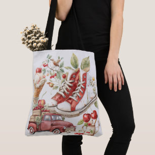Zoete Zomer Kersen Denim Jas Tote Bag