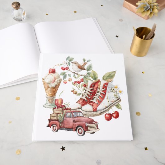 Zoete zomer kersen gastenboek (Voorkant open)