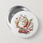 Zoete zomer kersen ronde button 7,6 cm (Voorkant /achterkant)