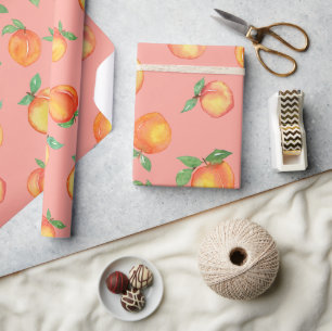 Zoete zomer perzik patroon cadeaupapier
