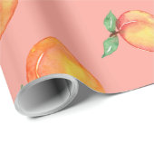 Zoete zomer perzik patroon cadeaupapier (Rol Hoek)