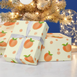 Zoete Zomer Perzik Patroon Cadeaupapier