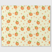 Zoete Zomer Perzik Patroon Cadeaupapier (Vlak)