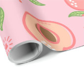 Zoete zomer perzik patroon cadeaupapier (Rol Hoek)