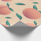 Zoete zomer perzik patroon cadeaupapier (Hoek)