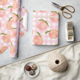 Zoete zomer perzik patroon cadeaupapier