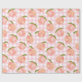 Zoete zomer perzik patroon cadeaupapier (Vlak)