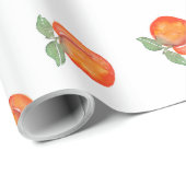 Zoete zomer perzik patroon cadeaupapier (Rol Hoek)