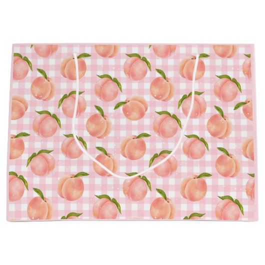 Zoete zomer perzik patroon groot cadeauzakje (Voorkant)